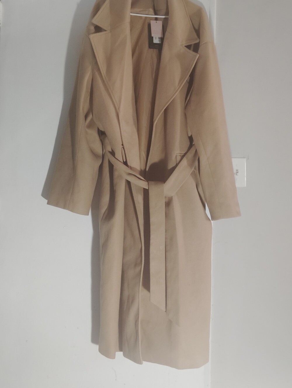PrettyLittleThing Tan Classic Trench Coat Size 24